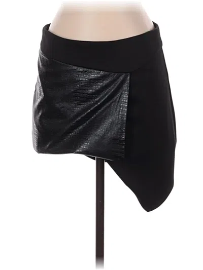 Pre-owned Lucca Couture Faux Leather Skirt In Black
