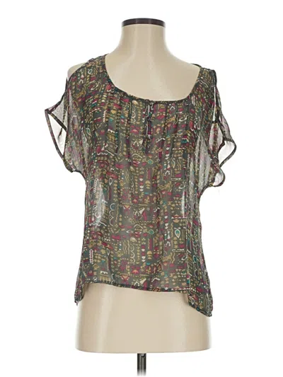 Pre-owned Lucca Couture Short Sleeve Blouse In Green