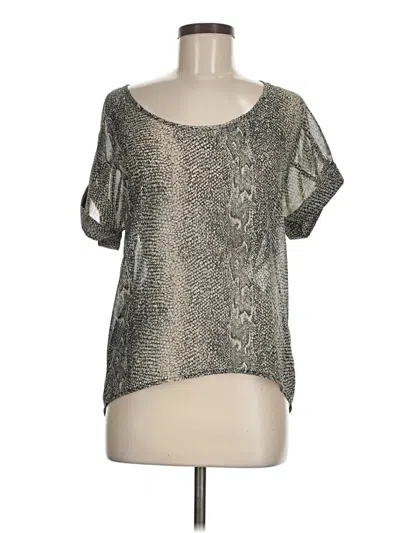 Pre-owned Lucca Couture Short Sleeve Blouse In Silver