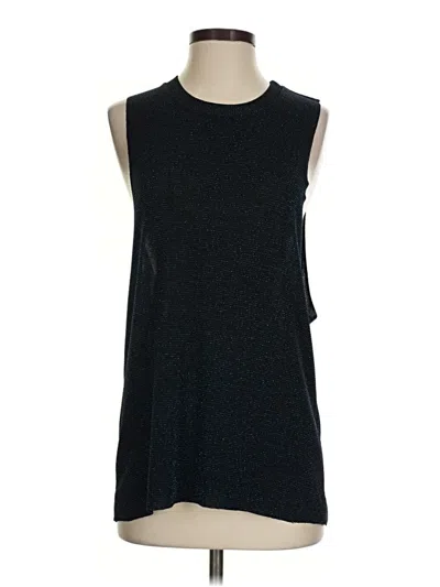 Pre-owned Lucca Couture Sleeveless Top Black One Shoulder Neckline Tops