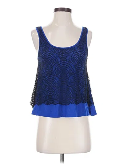 Pre-owned Lucca Couture Tank Top Blue Strapless Neckline Tops