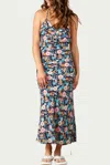 Lucca Freesia Floral-print Maxi Dress In Navy Floral In Multi