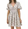 Lucca Hazel Mini Dress In Latte In Multi