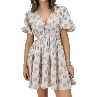 Lucca Hazel Mini Dress In Latte In Multi