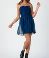 Lucca Holiday Iridescent Strapless Dress In Teal