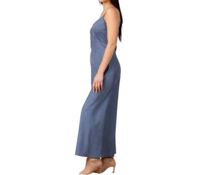 Lucca Jenn Seam Detail Slip Dress In Denim Blue In Multi