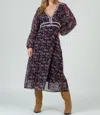 Lucca Laurie Prairie Floral Midi Dress In Iris Floral In Multi