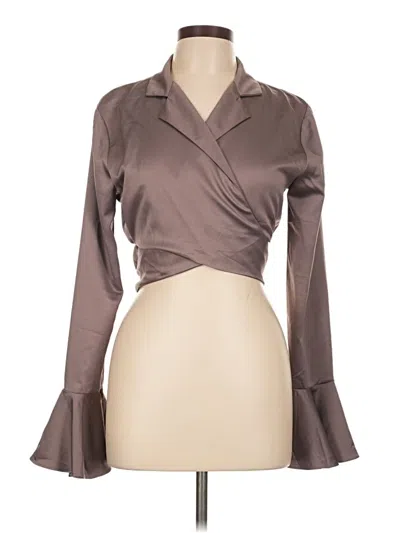 Pre-owned Lucca Long Sleeve Blouse In Brown