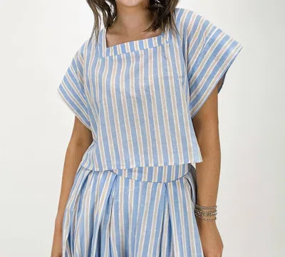 Lucca Ocean Breeze Striped Top In Sea In Multi