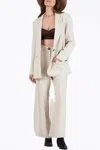 Lucca Oversized Single-breasted Linen-blend Blazer In Wheat In Beige