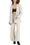 Lucca Oversized Single-breasted Linen-blend Blazer In Wheat In Neutral