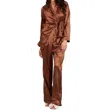 Lucca Paris Silky Straight Maxi Pants In Copper