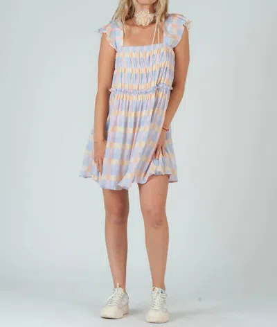 Lucca Penelope Gingham Mini Dress In Pastel In White