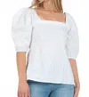 Lucca Poplin Blouse In White In White
