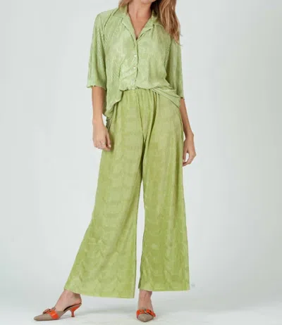 Lucca Raleigh Button Down Set Top And Pant In Keylime In Multi