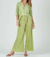 Lucca Raleigh Button Down Set Top And Pant In Keylime In Multi
