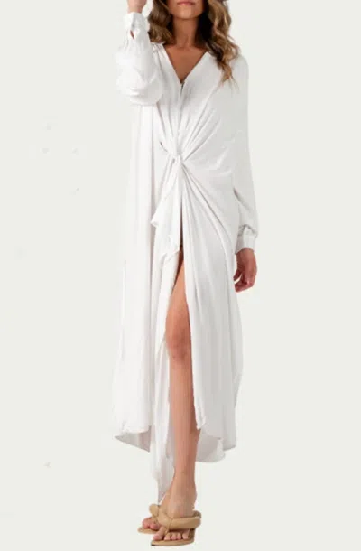 Lucca Renee Twist Front Jersey Maxi Dress In White