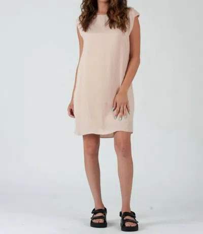 Lucca Saige Shoulder Pad Dress In Beige