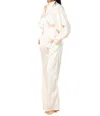 Lucca Satin Button Down Blouse In Ivory In Multi