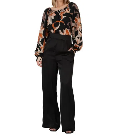 Lucca Satin Trousers In Black