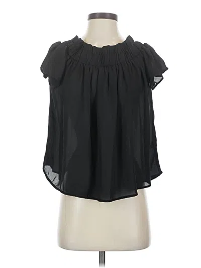 Pre-owned Lucca Short Sleeve Blouse In Black