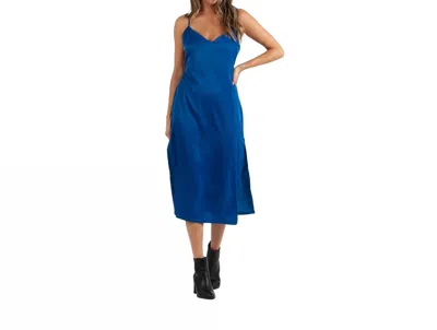 Lucca Sierra Satin Back Tie Dress In Royal Blue