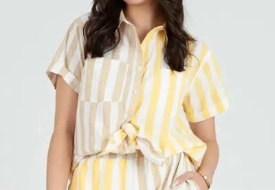 Lucca Sunshine Stripe Blouse In Yellow