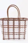 Lucca Women's Hamptons Basket Beach Tote Bag In Tan In Multi