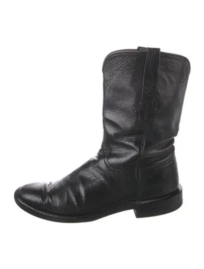 Pre-owned Lucchese Leather Boots In Black