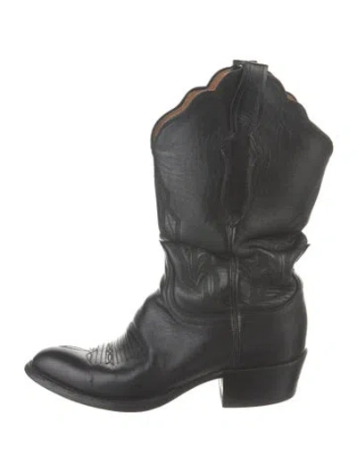 Pre-owned Lucchese Leather Boots In Black