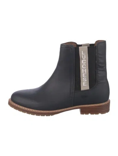 Pre-owned Lucchese Leather Chelsea Boots In Blue