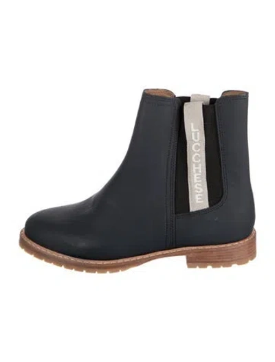 Pre-owned Lucchese Leather Chelsea Boots In Blue