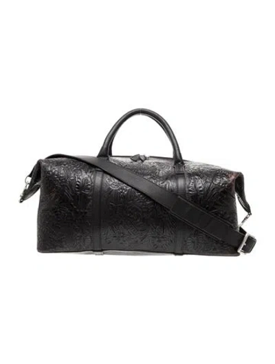 Pre-owned Lucchese Leather Duffle Bag In Black