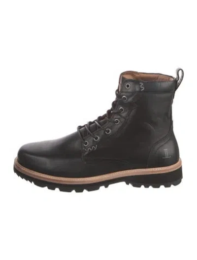 Pre-owned Lucchese Leather Hiking Boots In Black