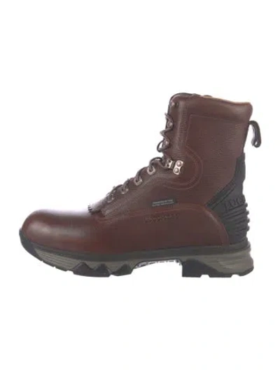 Pre-owned Lucchese Leather Hiking Boots In Brown