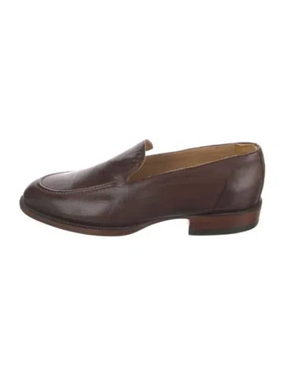 Pre-owned Lucchese Leather Loafers In Brown