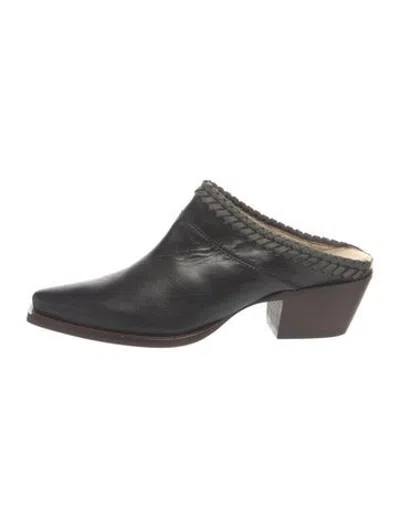 Pre-owned Lucchese Leather Mules In Brown