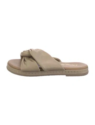 Pre-owned Lucchese Leather Slides In Neutral