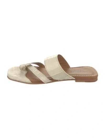 Pre-owned Lucchese Leather Slides In Neutral