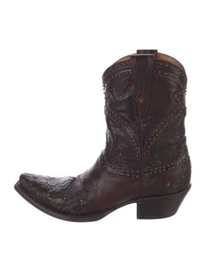 Pre-owned Lucchese Leather Studded Accents Western Boots In Multi