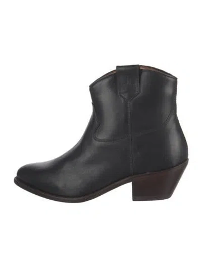 Pre-owned Lucchese Leather Western Boots In Black