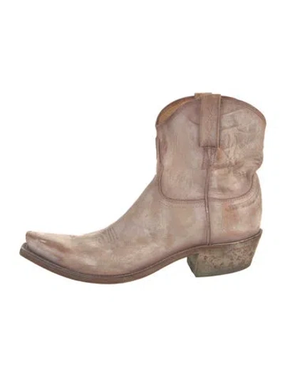 Pre-owned Lucchese Leather Western Boots In Multi