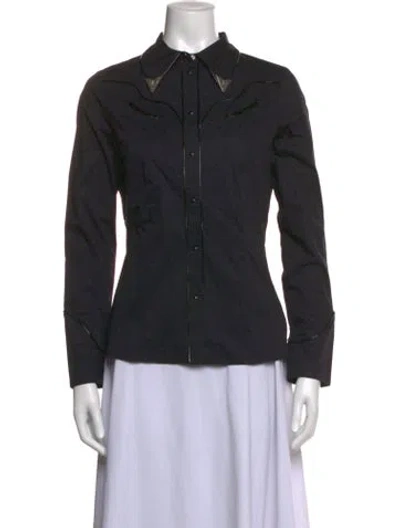 Pre-owned Lucchese Long Sleeve Button-up Top In Black