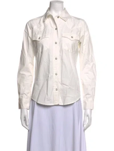 Pre-owned Lucchese Long Sleeve Button-up Top In Neutrals