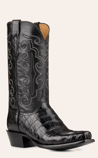 Lucchese Men's Black Ultra Caiman Belly 7-toe Exotic Cowboy Boots In Multi