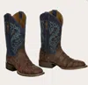 Lucchese Men's Giant Alligator Malcolm Exotic Boots In Brandy/navy