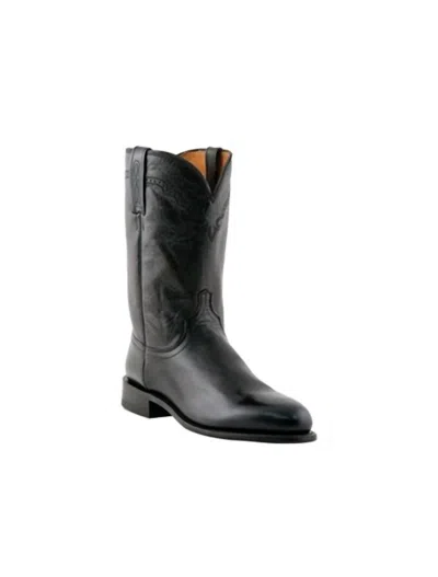 Lucchese Men's Lawrence Calf Roper Boots In Black Lonestar