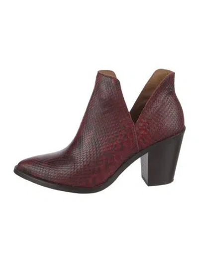 Pre-owned Lucchese Python Boots In Red