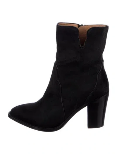 Pre-owned Lucchese Suede Boots In Black
