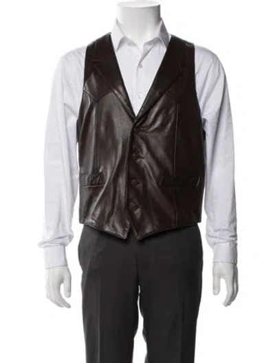 Pre-owned Lucchese Vest In Brown